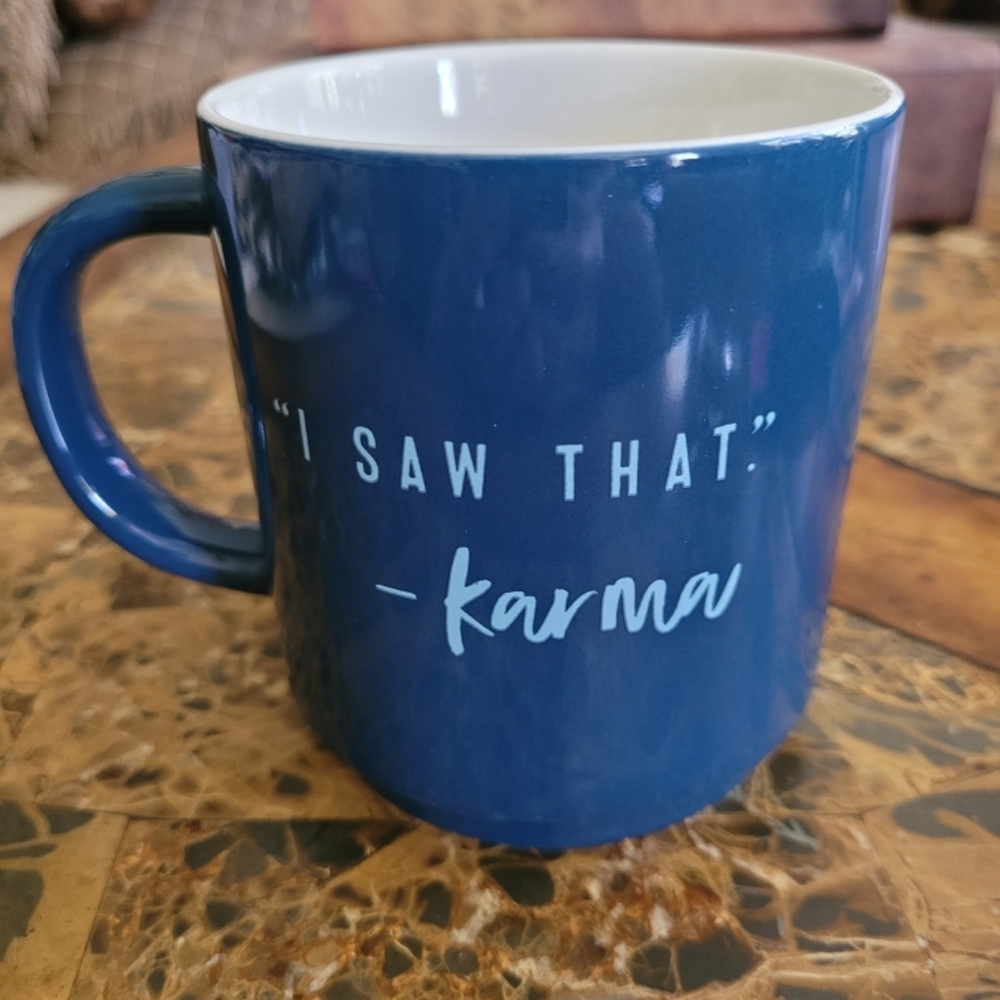 Threshold Blue Mug with Script Quote - Picture 3 of 5